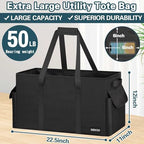 Sturdy Extra Large Utility Tote Bag with Hard Bottom & Sides, Heavy Duty Grocery Tote Bag, Thirty One Utility Tote with Handles for Shopping, Beach, Picnics, Camping, Car (22.5"x11"x12") - Image 4