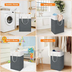TasticTotes Laundry Basket 3 Pack, Laundry Hamper, 88L-Grey - Image 5