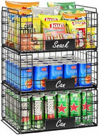 JKsmart 3 Pack XXL Stackable Wire Baskets, Pantry Organizers and Storage by JKsmart