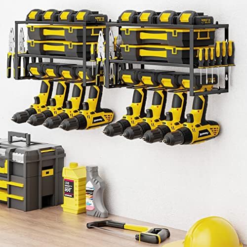 SPACECARE Power Tool Organizer- 2 Pack 3 Layers Rack for 8 Drill Holders - Image 7