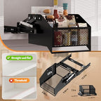 HOUSE AGAIN Pull-Down Cabinet Organizer for High/Deep Cabinets, Drop Down Spice Rack, 12.6" Out & 1.8" Down, 1 Tier, Dual Install (Screw/3M Tape), Fits Frameless, for Spices, Snacks and Small Bottles - Image 4