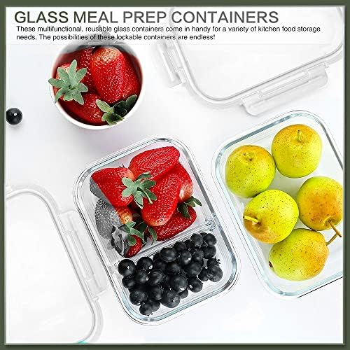 KOMUEE 10 Packs 30 oz Glass Meal Prep Containers with Lids, White - Image 6