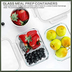 KOMUEE 10 Packs 30 oz Glass Meal Prep Containers with Lids, White - Image 6