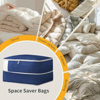 DIMJ Comforter Storage Bag 4 Pack - Blanket Storage Organizer Compression Bags, Large Capacity Ultra Space Saving Self Compression Organize for Bedding, Pillow, Duvet, Sheet Storage with Zipper Window - Image 5