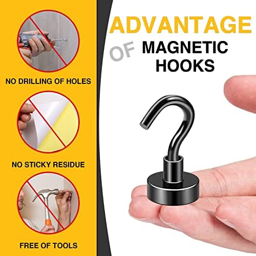 DIYMAG Magnetic Hooks 45pcs 30lbs Cruise Essentials 2026 Magnet Hook Black - Image 2