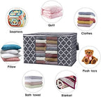 Storage Bags 100L 8 Pack Clothes Organization and Storage Containers | Large Blanketfor Bedding, Comforters, Foldable Organizer with Reinforced Handle, Clear Window, Sturdy Zippers, Grey - Image 4