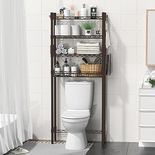 Hodonas Over Toilet Storage Shelf, Espresso, 26.97" x 9.84" x 67.32" - Image 5