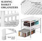 Simple Houseware Stackable Basket Drawer, White - Image 4