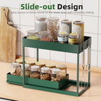 Simple Trending Under Sink Organizer 2 Pack, with Sliding Drawer, Green - Image 4