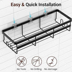 WOWBOX 2 Pack Adhesive Shower Caddies, No Drill Bathroom Shelves, Large - Image 4