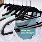 30-Pack Plastic Clothes Hangers, Space Saver, Non Slip, 360° Swivel Hook, 0.2 Inches Slim, Sturdy Heavy Duty Coat Hangers, Durable Hangers for Suits, Black and Dark Gray - Image 5