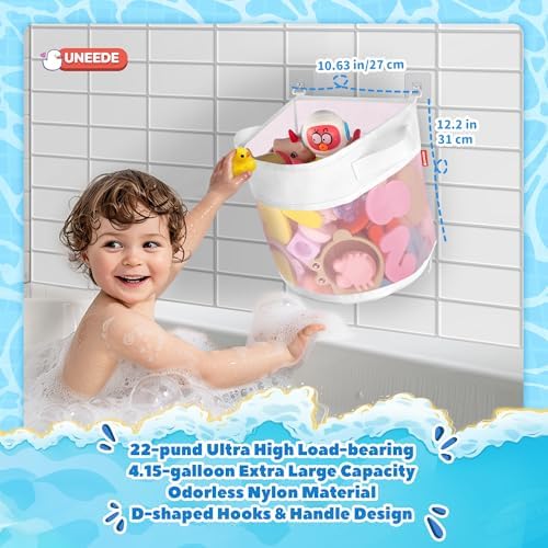 UNEEDE Bath Toy Organizer,4.15 Gallons Bathtub Toy Storage Organizer - Image 4