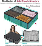 Onlyeasy 2 Pack Under Bed Shoes Storage Bag Organizer (14+4 Pairs), Collapsible Shoe Boot Container with Handles, Underbed Storage Solution for Kids & Adults, 86x60x15cm, Linen-like Black, MXAUBS14S4 - Image 4