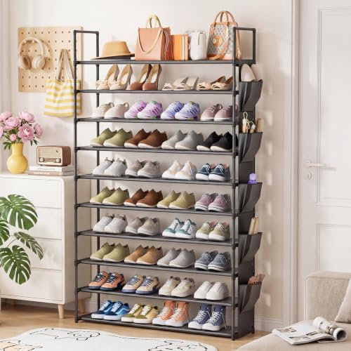 OYREL Tall 10 Tier Shoe Rack Organizer 40-50 Pairs Large Storage - Image 7