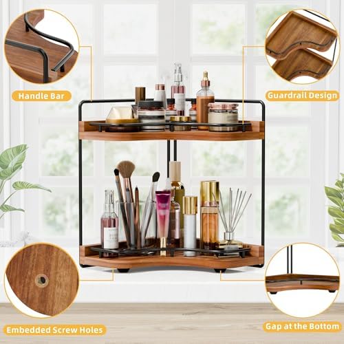 2-Tier Corner Bathroom Counter Organizer, Larger Size - Image 4