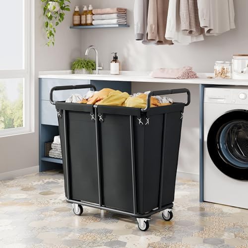 Gewudraw Extra Large Laundry Hamper with Wheels, Heavy Duty Hamper, 360L - Image 2