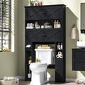 Over The Toilet Storage Cabinet, Farmhouse Storage with Doors, Rustic Black by Halitaa