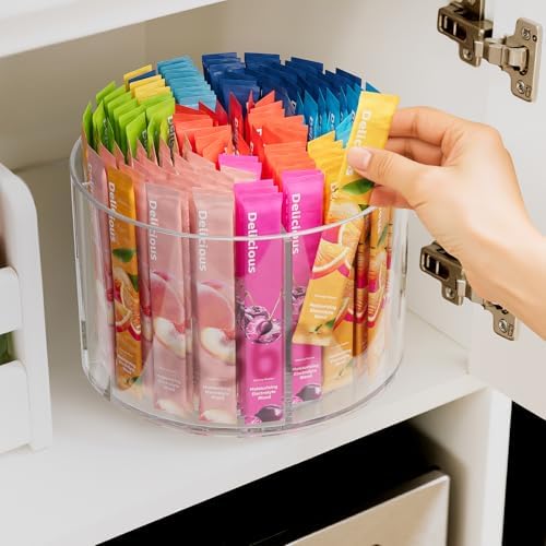 Divided Drink Packet Organizer, Rotating Turntable Organizer, Lazy Susan - Image 3
