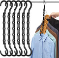 AMKUFO Hangers-Space-Saving 8 Pack Space-Saver, College-Dorm-Room-Essentials for Guys Girls, Smart Hangers for Bedroom Apartment Essentials, Black Plastic Magic Hangers House Organization Must Haves by AMKUFO