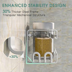 LUCYCAZ 2 Pack Wall Mounted Spice Rack for Spice Jars & Seasonings (White) - Image 3