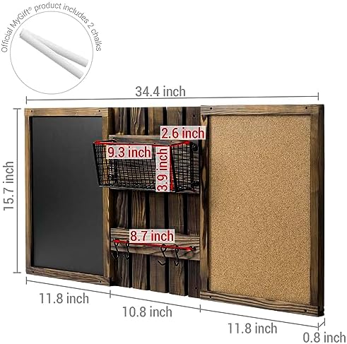 MyGift 3 Panel Wall Mounted Entryway Bulletin Board Combo Set - Image 5