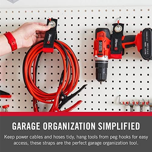 VELCRO Brand Easy Hang Extension Cord Holder Organizer Variety Pack | Holds 60-100lbs, Heavy Duty Straps Fit Easily on Hooks or Nails | Perfect for Garage Organization | 3-pk 10", 14" and 18", Black - Image 4