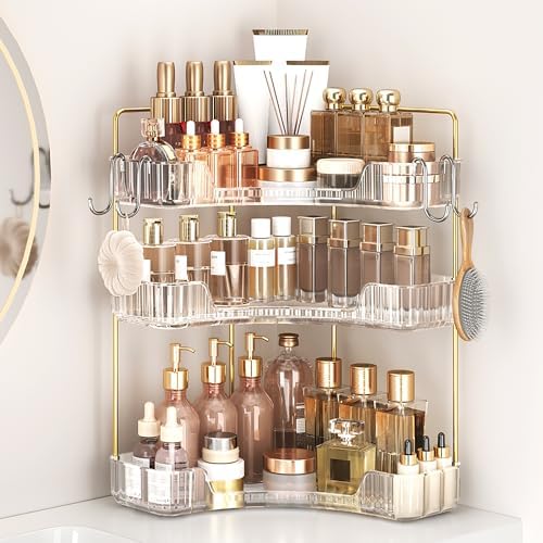 Corner Bathroom Counter Organizer 3-Tier Bathroom Organizer by Kinkota