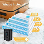UPGOGO Travel Vacuum Bags with Portable Electric Pump (Combo 8 Pack) - Image 2