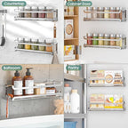 LUCYCAZ 4 Pack Wall Mounted Spice Rack for Kitchen Cabinet,RV,Camper,Sliver - Image 7