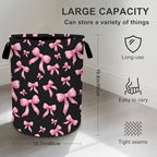 Bow Laundry Basket Storage Bin Foldable Laundry Hamper Clothes Storage Bucket Organizer 19.6x15.7 Inch For Laundry Room/Bedroom/Bathroom - Image 4