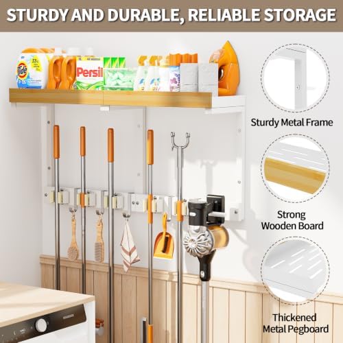 Broom and Mop Organizer Wall Hanging, Broom Hanger Holder Wall Mount - Image 3