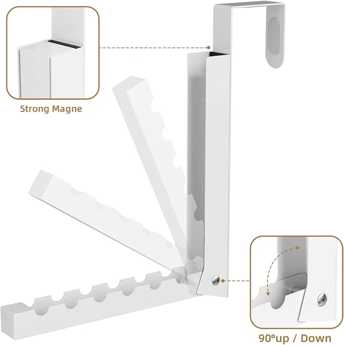 BAKON Over The Door Hanger Folding Clothes Drying Rack, Folding Hanging Coat Rack for Indoor Laundry Room Compact Small Space Foldable Portable Clothing Hanger Hook Collapsible- 2 Pack - Image 6