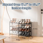 ENJOYBASICS 4 Tier Expandable Shoe Rack, Metal Small Shoes Shelf, Black - Image 2
