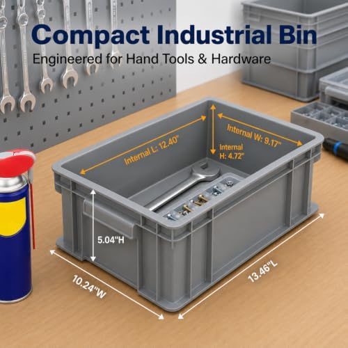 3-Pack Heavy Duty Part Bins, Stackable Tool Storage Bin for Hardware - Image 3
