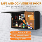 Metal Garage Wall Cabinet with Up-Flip Door, Float Tool Cabenit with Adjustable Shelf,Steel Wall-Mounted Storage Cabinet with Pegboard for Kitchen,Garage,Workshop,Warehouse(19.7"H,Black&Gray) - Image 4