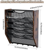 Wall File Organizer With Hooks, 5 Tier Mesh Mail Organizer Wall Mounted,Hanging File Organizer,Magazine Holder for Documents,Magazine,Literature,File,Mails,Envelopes - Image 7