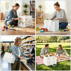BALEINE 1PK Reusable Grocery Bags, Heavy Duty Shopping Tote Bag - Image 7