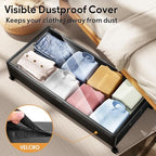 Under Bed Storage with Wheels，4 Pack Under Bed Storage Containers,Underbed Shoe Storage Bedroom Large Capacity Under Bed Storage with Lid for Clothes Shoes Toys Blankets - Image 4