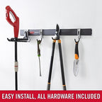 Rubbermaid FastTrack Garage Storage Utility Hooks 5 Piece Black All in One Rail Hook Kit and Tool Organizer Heavy Duty for Home/Garage/Shed/Garden - Image 3
