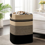 Laundry Hamper, 105L Tall Laundry Basket with Leather Handles, Rectangle Large Clothes Hamper for Organizing, Cotton Woven Laundry Baskets Storage Hampers for Bedroom, Nursery, Living Room - Image 3