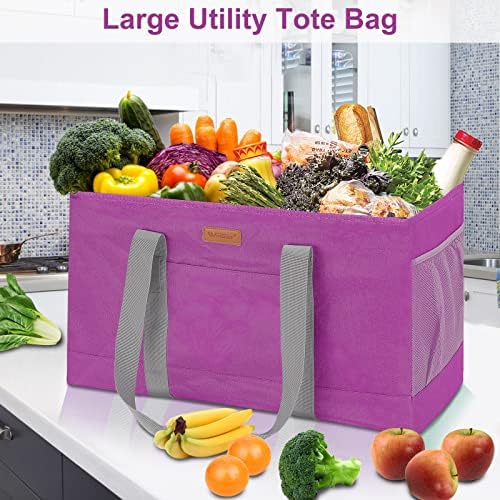 WONDAY RoseRed Foldable Utility Tote Bag, Reusable Grocery Bag - Image 3