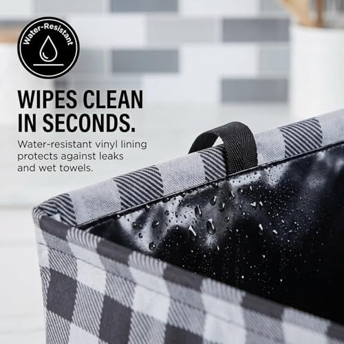 Household Essentials Black and White Plaid Krush Container All-Purpose Utility Tote - Image 3