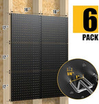 Spampur Peg Board, 6 Pack Metal Pegboard Panels with 50 Hooks - Image 3