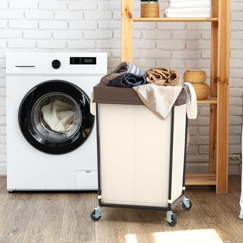 2PK Rolling Laundry Basket with Wheels, Rolling Laundry Hamper with Wheels - Image 6