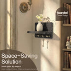 Rebee Vision Key Holder Wall Mount with Shelf for Home Decor, Old Black - Image 4