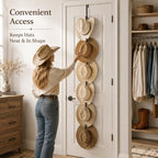 Qunclay 2 Pack Straw Cap Rack Sun Hat Hangers Over-the-door Holder - Image 5