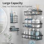Liuoud 5 Pack Shower Caddy for Inside shower, Dark Grey Bathroom Storage - Image 2