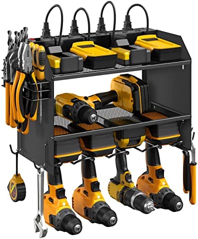 CCCEI Wall Mount Modular Tool Charging Organizer, Black, 2 Pack, 3 Tier. by CCCEI