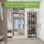Over the Door Shoe Organizer with 40 Large Breathable Mesh Pockets, Space Saving Shoe Holder, Hanging Shoe Rack for Entryway Bedroom Closet Storage (Brown, 40 Pockets) - Image 4