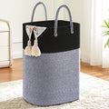 Laundry Basket,Woven Cotton Rope Laundry Hamper,Versatile Storage for Dirty Clothes,Baby Toys,and Blankets in Bathroom, Nursery,and Living Room (Black, 80L) by Artfeel